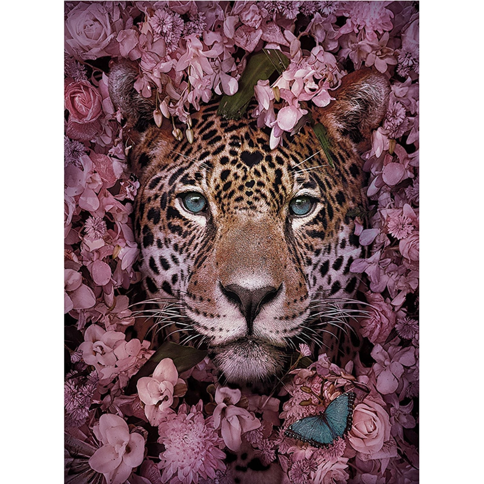 Craspire 5D DIY Diamond Painting Animals Canvas Kits, with Resin Rhinestones, Diamond Sticky Pen, Tray Plate and Glue Clay, Tiger Pattern, 30x20x0.02cm, 4Set/Pack