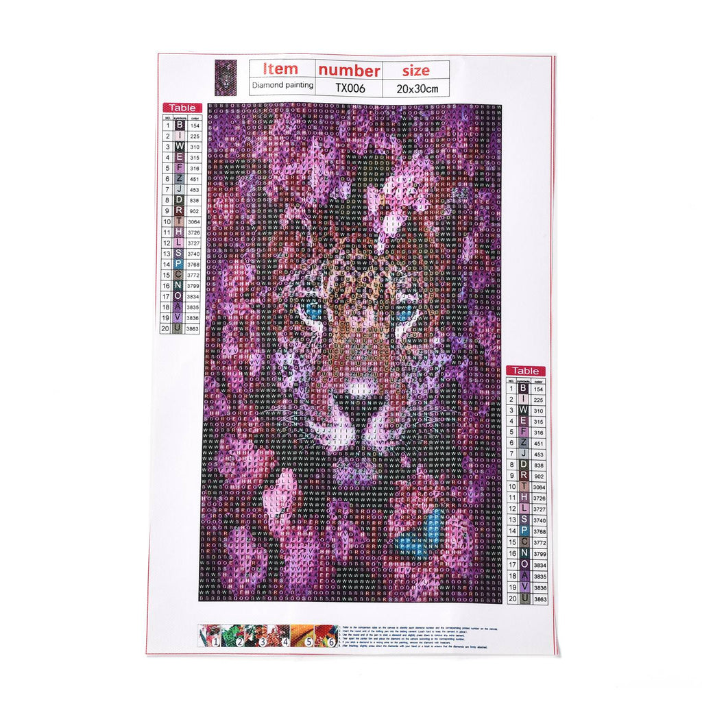 Craspire 5D DIY Diamond Painting Animals Canvas Kits, with Resin Rhinestones, Diamond Sticky Pen, Tray Plate and Glue Clay, Tiger Pattern, 30x20x0.02cm, 4Set/Pack