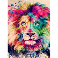 Craspire 5D DIY Diamond Painting Animals Canvas Kits, with Resin Rhinestones, Diamond Sticky Pen, Tray Plate and Glue Clay, Lion Pattern, 30x20x0.02cm, 4Set/Pack