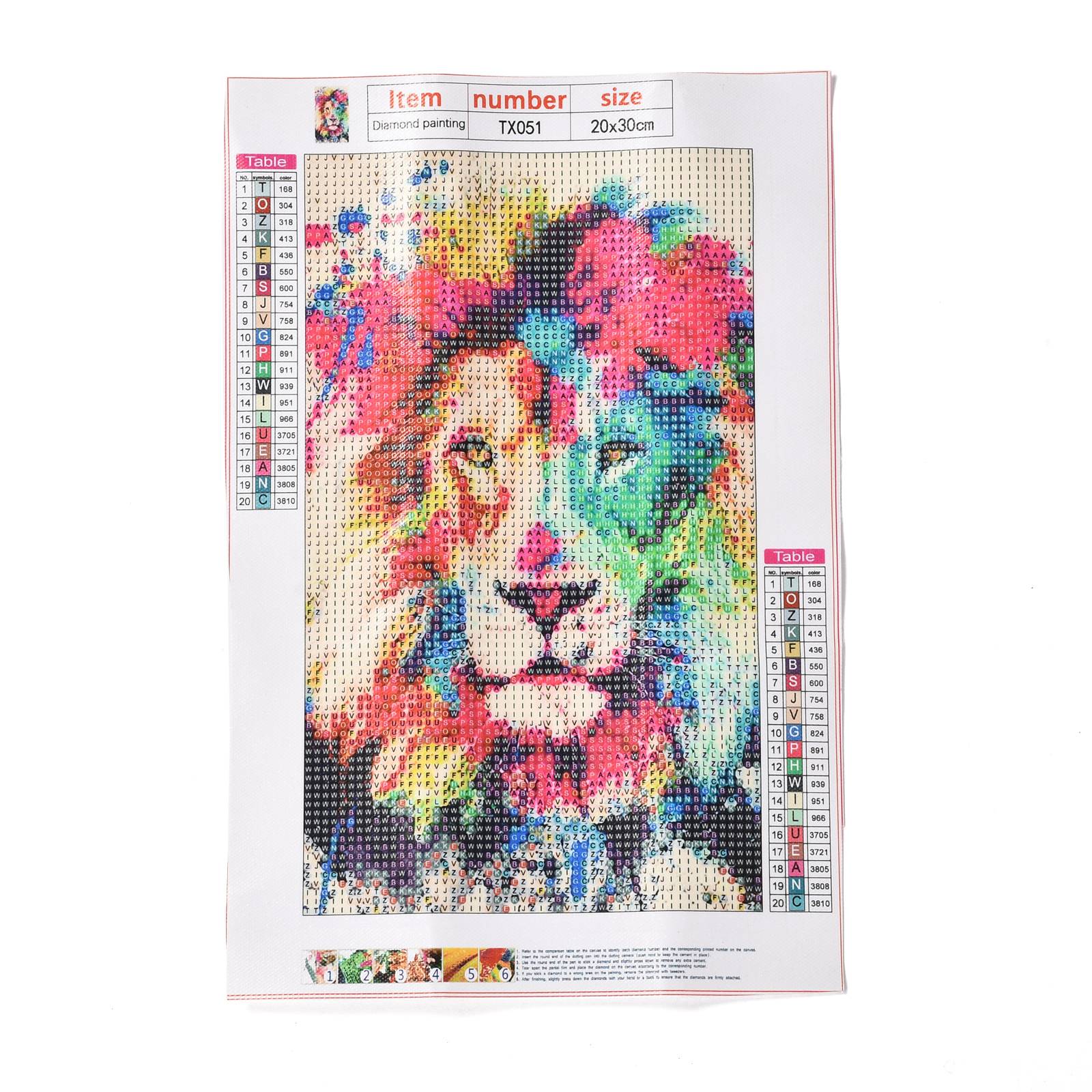 Craspire 5D DIY Diamond Painting Animals Canvas Kits, with Resin Rhinestones, Diamond Sticky Pen, Tray Plate and Glue Clay, Lion Pattern, 30x20x0.02cm, 4Set/Pack
