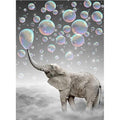 Craspire 5D DIY Diamond Painting Animals Canvas Kits, with Resin Rhinestones, Diamond Sticky Pen, Tray Plate and Glue Clay, Elephant Pattern, 30x20x0.02cm, 4Set/Pack