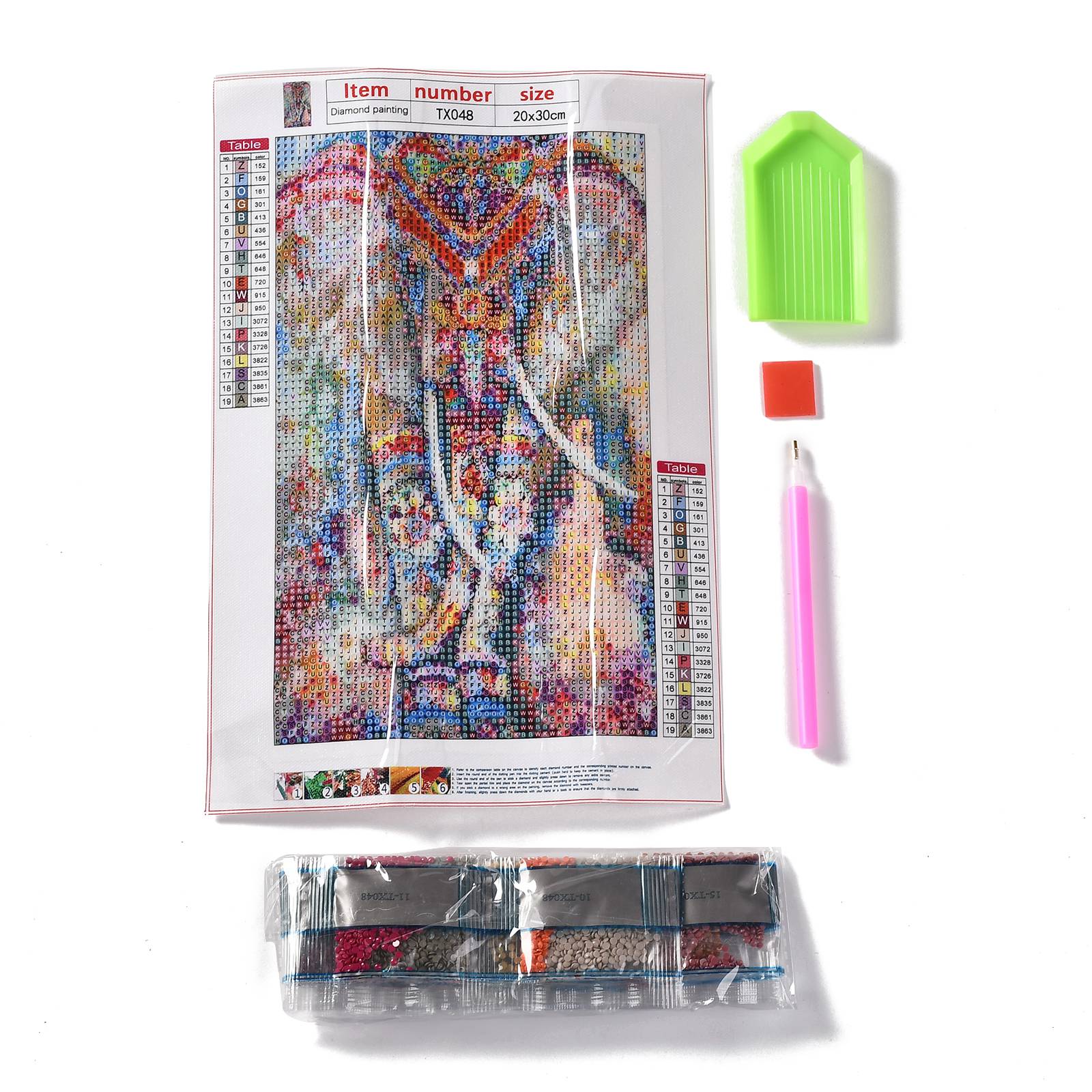 Craspire 5D DIY Diamond Painting Animals Canvas Kits, with Resin Rhinestones, Diamond Sticky Pen, Tray Plate and Glue Clay, Elephant Pattern, 30x20x0.02cm, 4Set/Pack