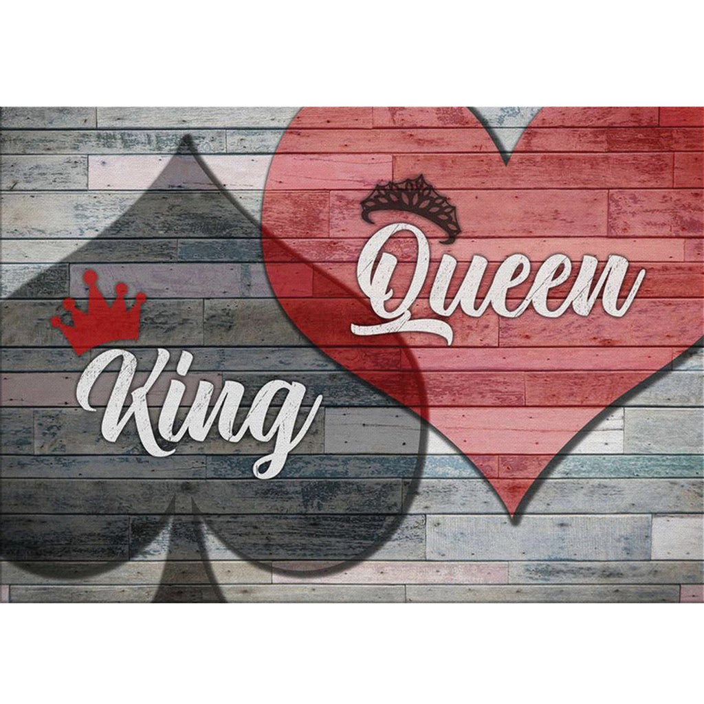 Craspire 5D DIY Diamond Painting Family Theme Canvas Kits, Word King & Queen, with Resin Rhinestones, Diamond Sticky Pen, Tray Plate and Glue Clay, Heart Pattern, 30x40x0.02cm, 2Set/Pack
