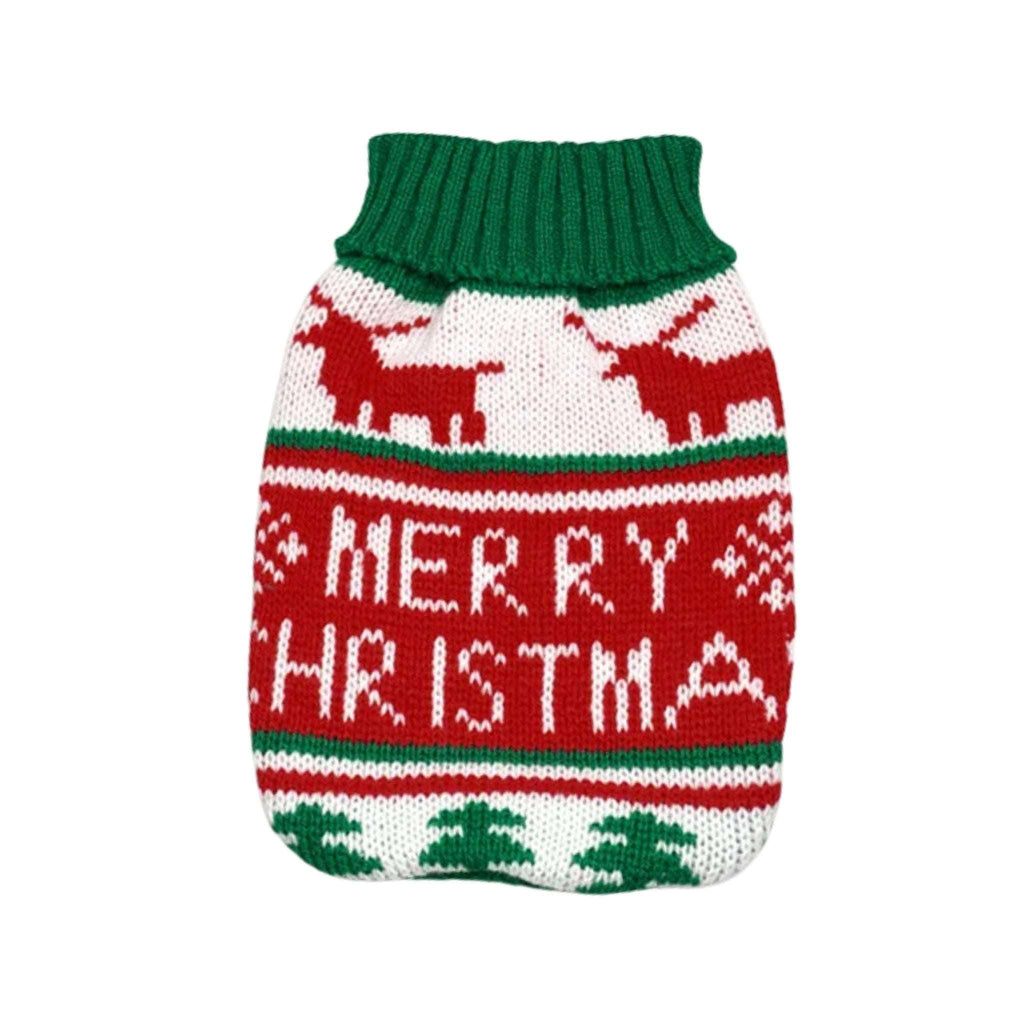 Red Green Warm Knitted Pet Dogs Cats Sweater Winter Clothes