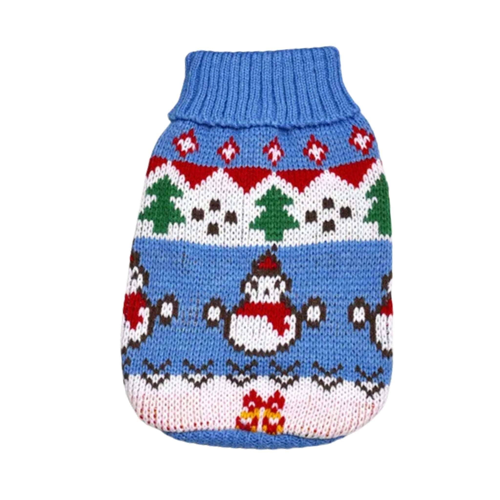 Sky Blue Warm Knitted Pet Dogs Cats Sweater Winter Clothes