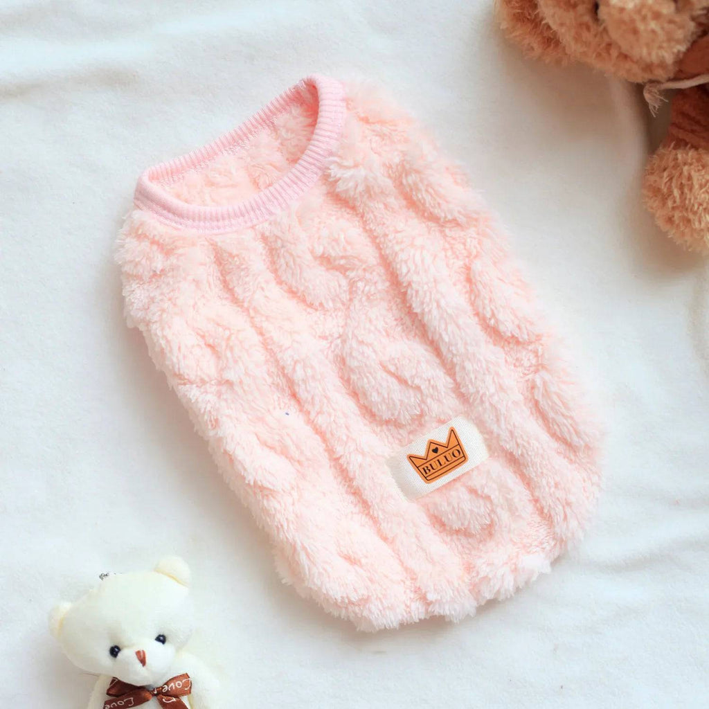Pink Soft Cozy Autumn Winter Warm Fleece Dog Cat Sweaters