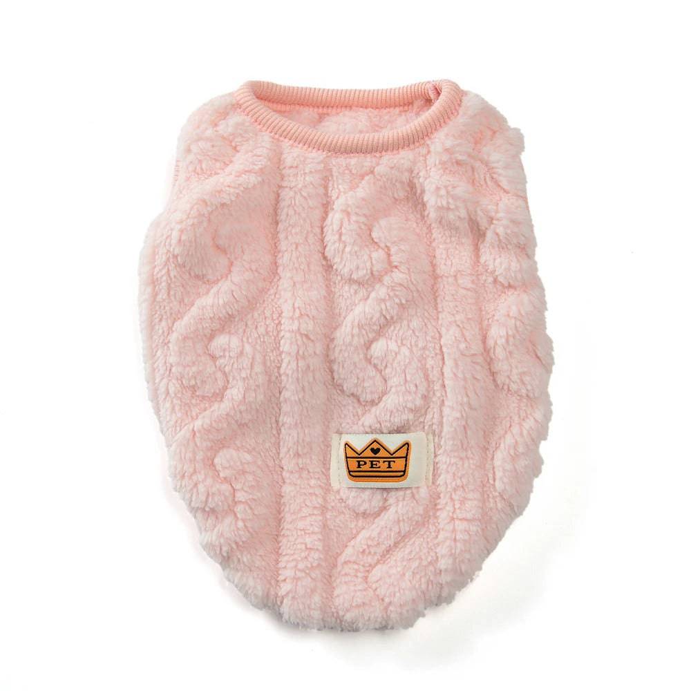 Pink Soft Cozy Autumn Winter Warm Fleece Dog Cat Sweaters