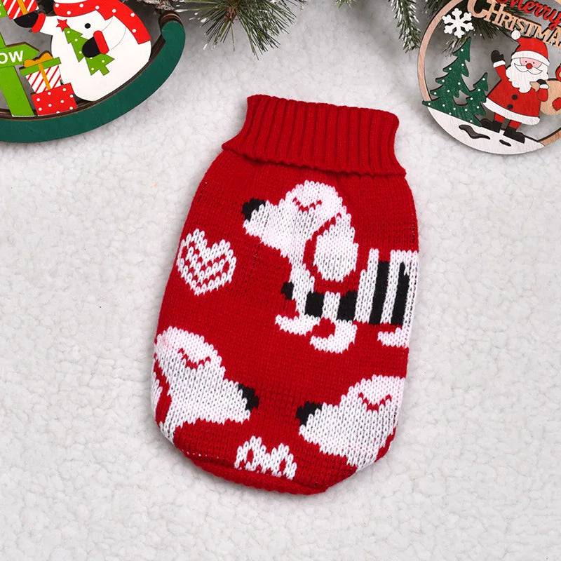 Red Dog Warm Knitted Pet Dogs Cats Sweater Winter Clothes